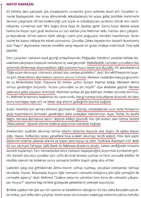 5. Sınıf Din Kültürü Ders Kitabı Sayfa 70-71-72-73 Cevapları