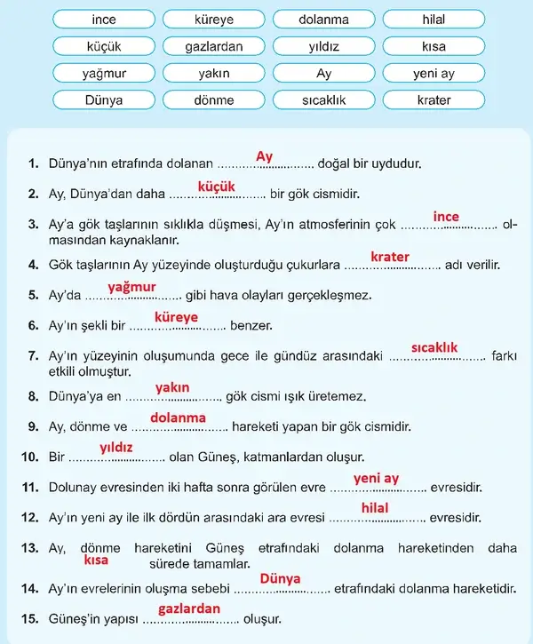 5. Sınıf Fen Bilimleri Ders Kitabı Sayfa 50-51-52 Cevapları 1. Kitap