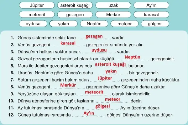 6. Sınıf Fen Bilimleri Ders Kitabı Sayfa 39 Cevapları