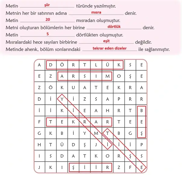 6. Sınıf Türkçe Ders Kitabı Sayfa 119 Cevapları