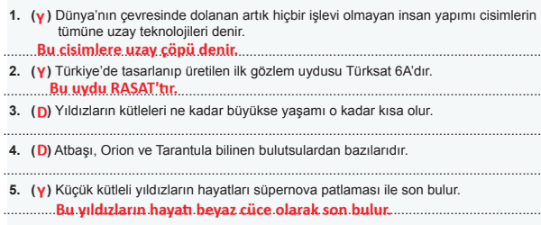7. Sınıf Fen Bilimleri Ders Kitabı Sayfa 51 Cevapları 7. Sınıf Fen Bilimleri Ders Kitabı Sayfa 51 Cevapları