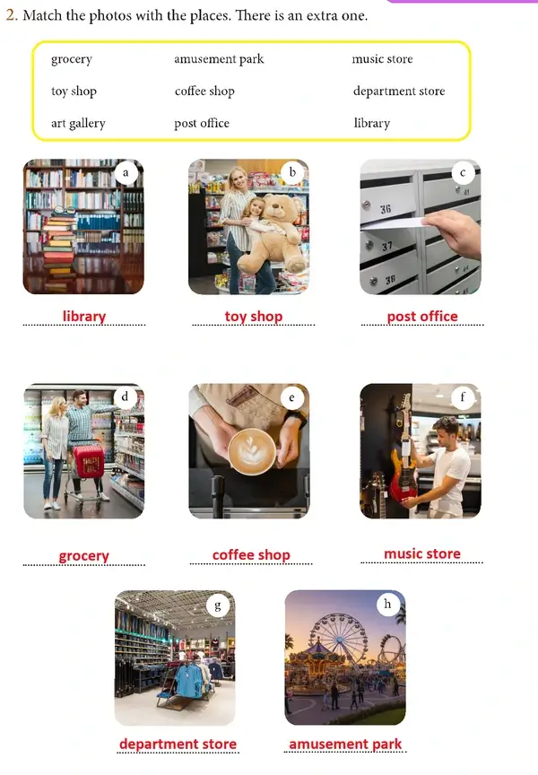7. Sınıf İngilizce Ders Kitabı Sayfa 100-101-102-103. Cevapları