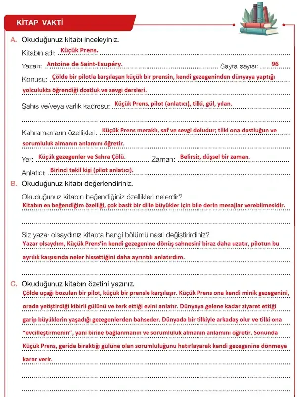 7. Sınıf Türkçe Ders Kitabı Sayfa 170 Cevapları