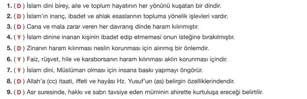 8. Sınıf Din Kültürü Ders Kitabı Sayfa 87 Cevapları Bilim ve Kültür Yayınları