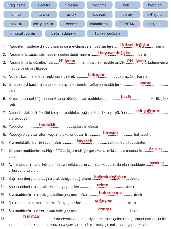 8. Sınıf Fen Bilimleri Ders Kitabı Sayfa 186 Cevapları Hecce Yayıncılık
