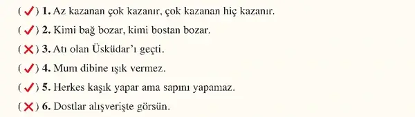 8. Sınıf Türkçe Ders Kitabı Sayfa 121-122-123-124-125 Cevapları