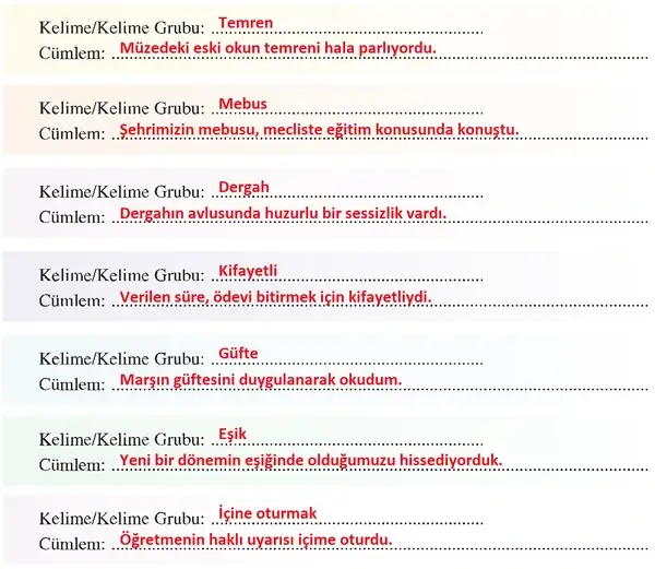 8. Sınıf Türkçe Ders Kitabı Sayfa 149 Cevapları