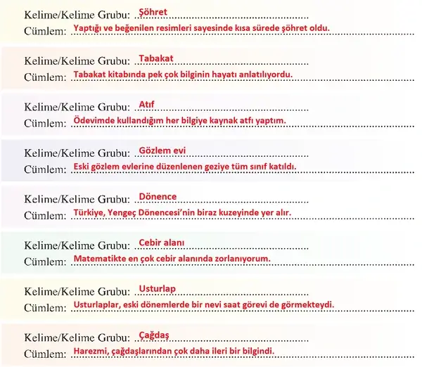 8. Sınıf Türkçe Ders Kitabı Sayfa 289 Cevapları